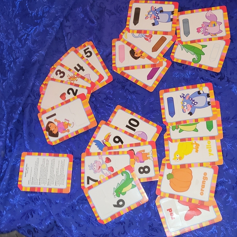 🍂3/$10 Dora the Explorer Numbers (1-10) & Colors Bilingual Flashcards complete!